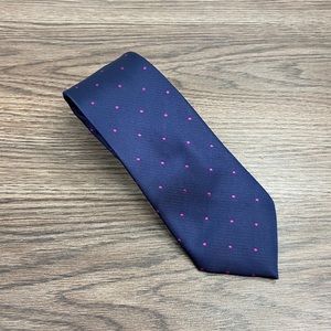 Navy w/ Magenta Polka Dot Skinny Tie